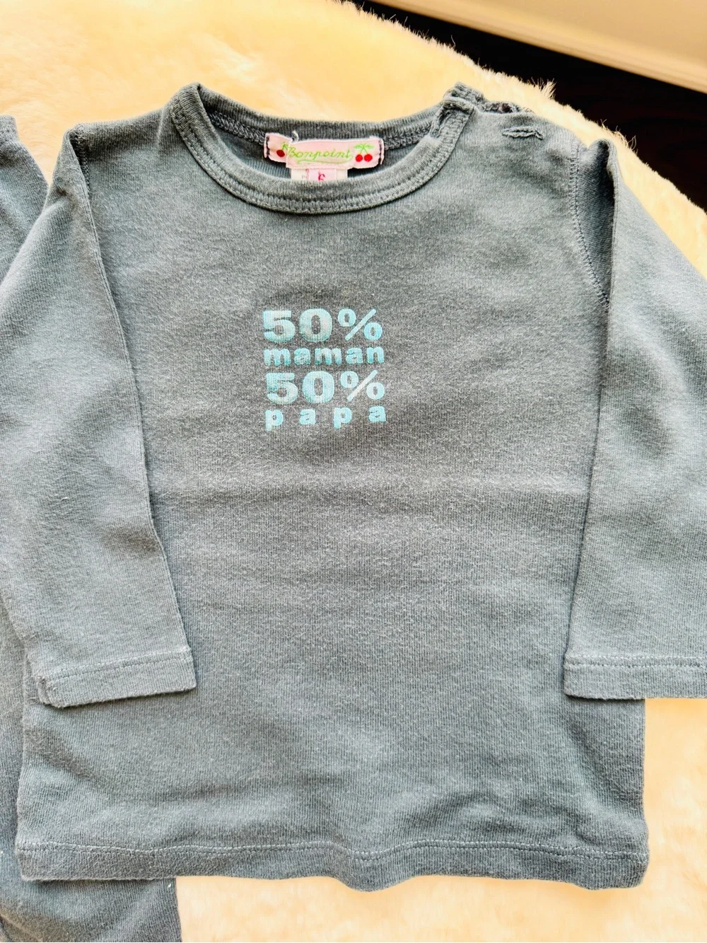 Bonpoint French Designer Two-Piece Baby Set